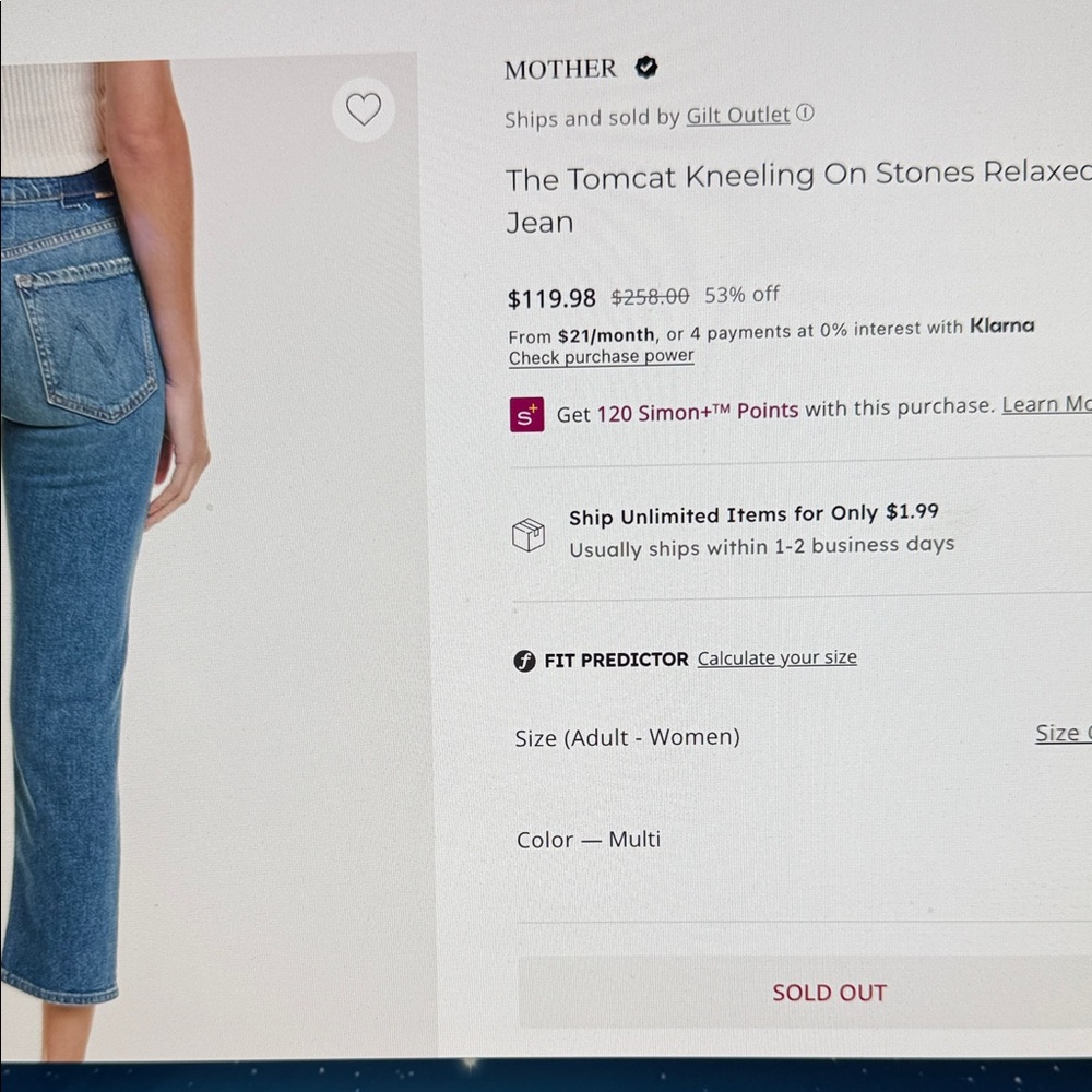 MOTHER 31 The Tomcat Kneeling on Stones Jeans - Picture 4 of 13